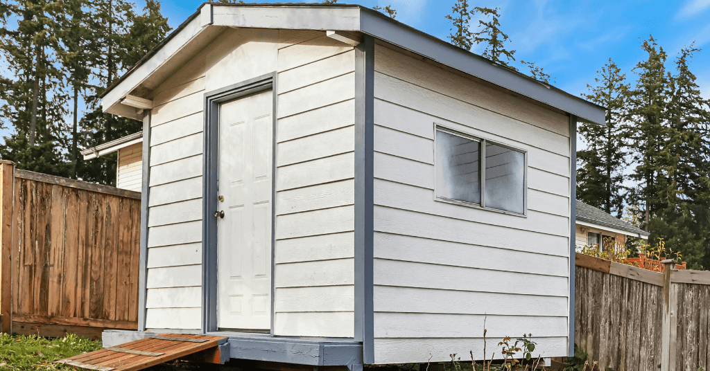 Backyard shed scheduled for removal in Oklahoma City, Oklahoma.